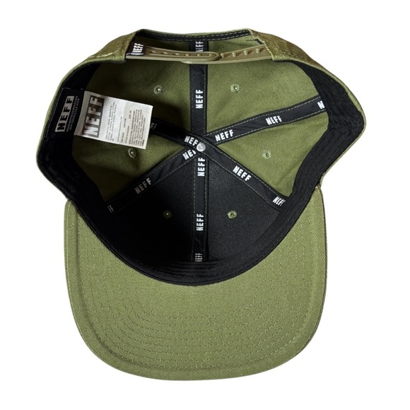 Neff Khaki Green Cap with Custom Goods Triangle Patch, SnapBack Unisex - Picture 4 of 6